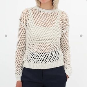 Brunello Cucinelli
Cream Crochet Long Sleeve Sweater